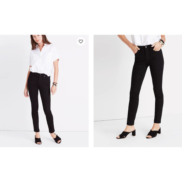 Madewell 9" Mid Rise Skinny Jeans Women 24 x 28 Tall ISKO Stay Black Raw Hem - Picture 1 of 12